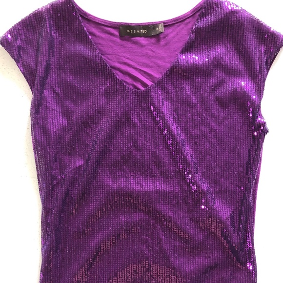 The Limited Tops - "The Limited" purple sequin tank top size XS
